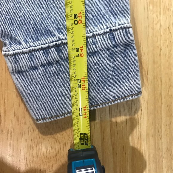 Le Lis Collection Women's Medium Long Line Blue Jean Denim Jacket Button Front P - Picture 13 of 13